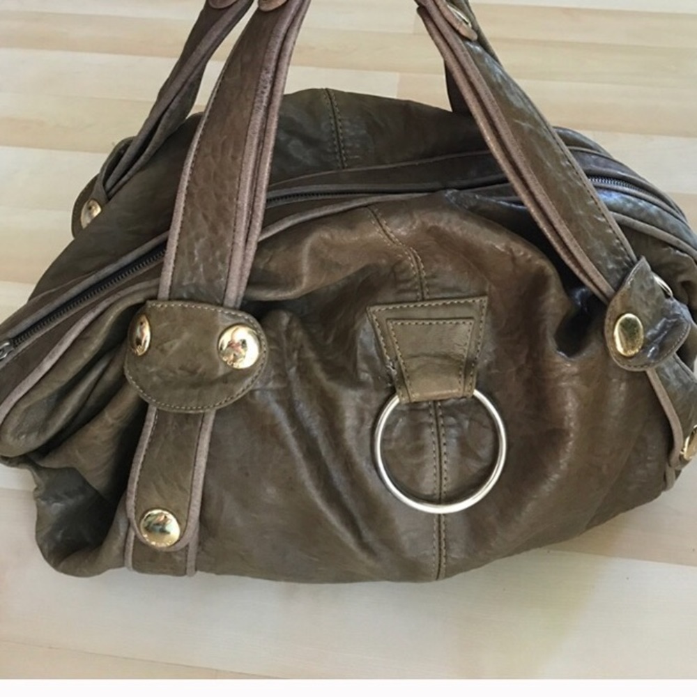 Army green Gustto large leather bag!!!!